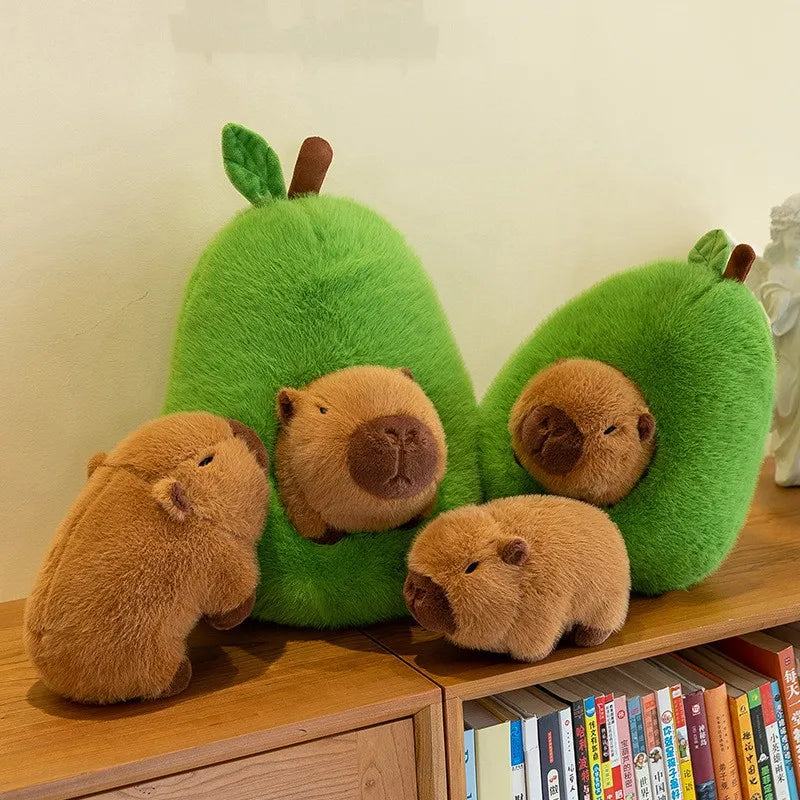 New Avocado Capybara Plush Toy Simulation Capibala Anime Fluffty Toy Cute Animals Stuffed Pillow Doll Birthday Gift Toy for Kids