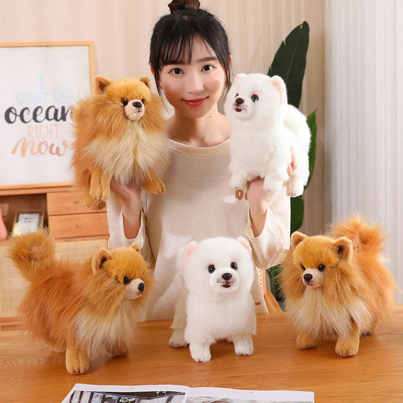 New Premium Cute Plush Pomeranian Dog Real Life Toystuffed Animals Soft Puppy Pet Doll Children Kids Girls Lovely Gift