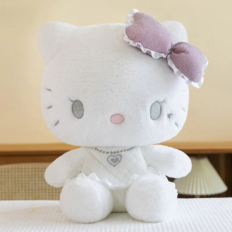 35cm Cute Angels and Demons KT Cat Doll Soft Cute Hello Kitty Doll Pillow for Girls Bedhead Doll Velvet Toy Gift