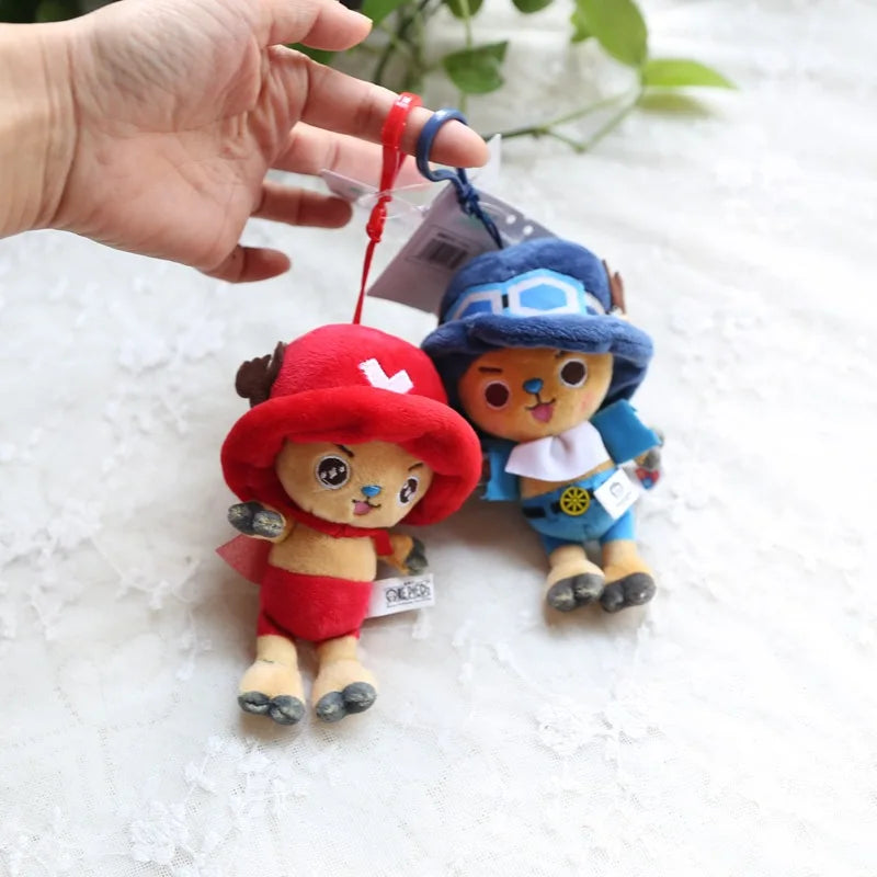 12cm Anime One Piece Original Plush Pendant Doll Luffy Toy Tony Chopper Laboon Sabo Keychain Soft Stuffed Backpack Ornaments Toy