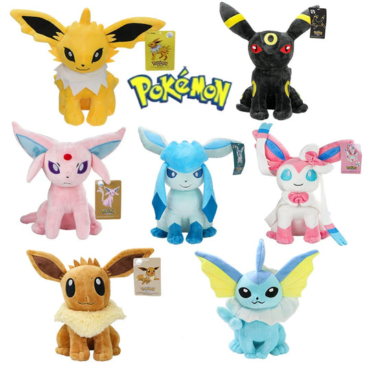 Bigger POKEMON Glaceon Plush Espeon Sylveon Leafeon Jolteon Eevee Vulpix Umbreon Stuffed Soft Toys Doll Cartoon Christmas Gifts