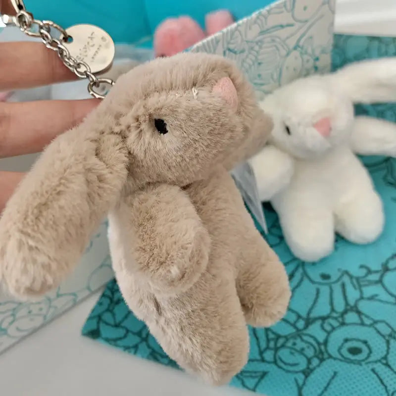 Jellycat Shy Bonnie Rabbit Big Ears Plush Keychain Sweet And Cute Healing Series Little Rabbit Doll Pendant Accessories Gift