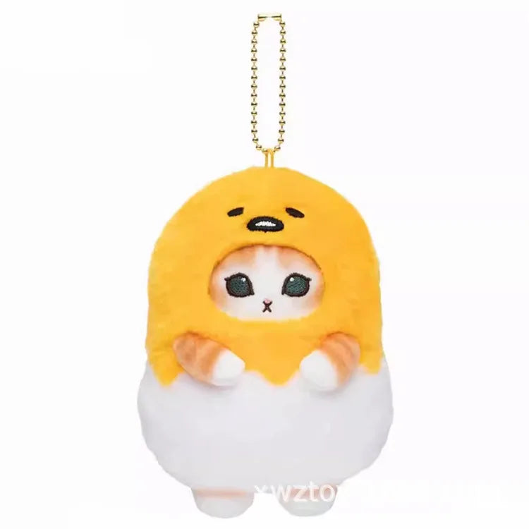 Kawaii Sanrio Plush Keychain Pendant Cartoon Mofusand Shark Cat Cross-Dressing Hello Kitty Kuromi doll stuff Backpack Decor Toys