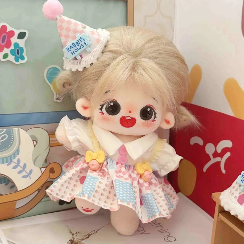 20cm Cute Plush Cotton Idol Doll With Clothes Stuffed Super Star Figure Dolls No Attribute Fat Body Doll Can Change Clothes Gift