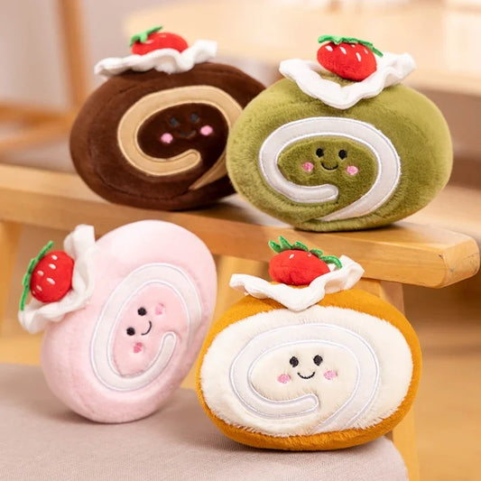 Stuffed Cake Plushie Strawberry Fruit  Shape Plush Toys Cute Face Cream Snack Parsty Decor Party Gift For Kids Birthday