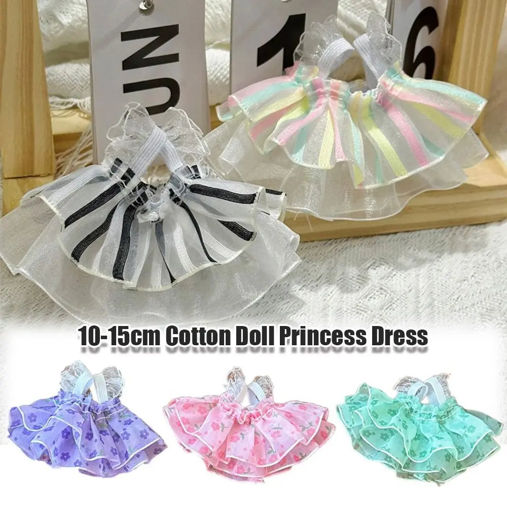 Fashion Handmade Cotton Doll Clothes Cos Gift Doll Accessories Doll Princess Dress DIY Plush Dolls Clothes for 10-15cm Doll