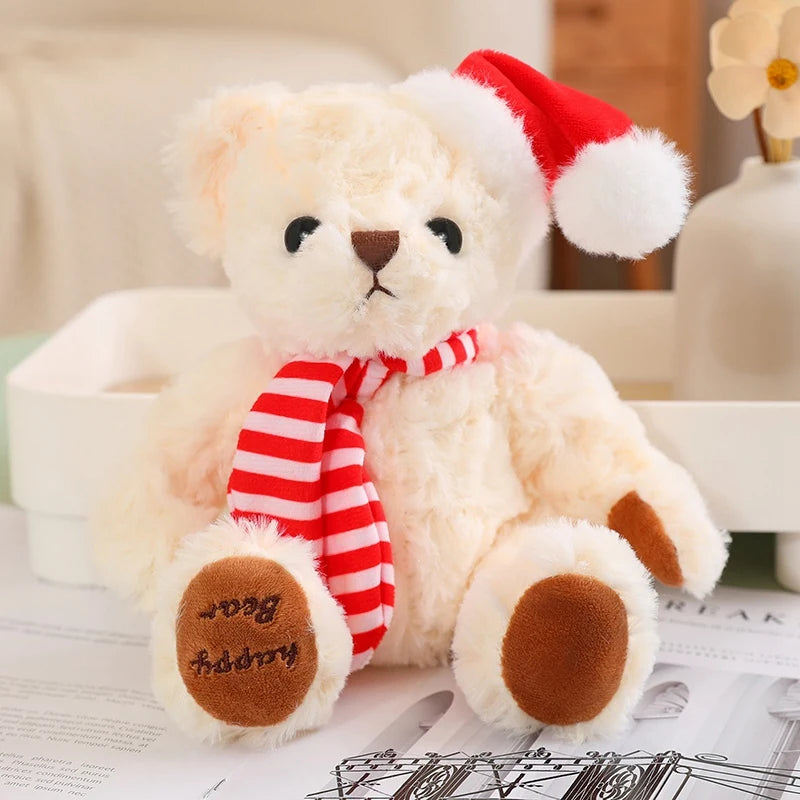 1pc 20cm Christmas Teddy Bear Dressing Up Soft Stuffed Animals Bear Plush Toys Doll For Kids Girlfriends Birthday Elegant Gift