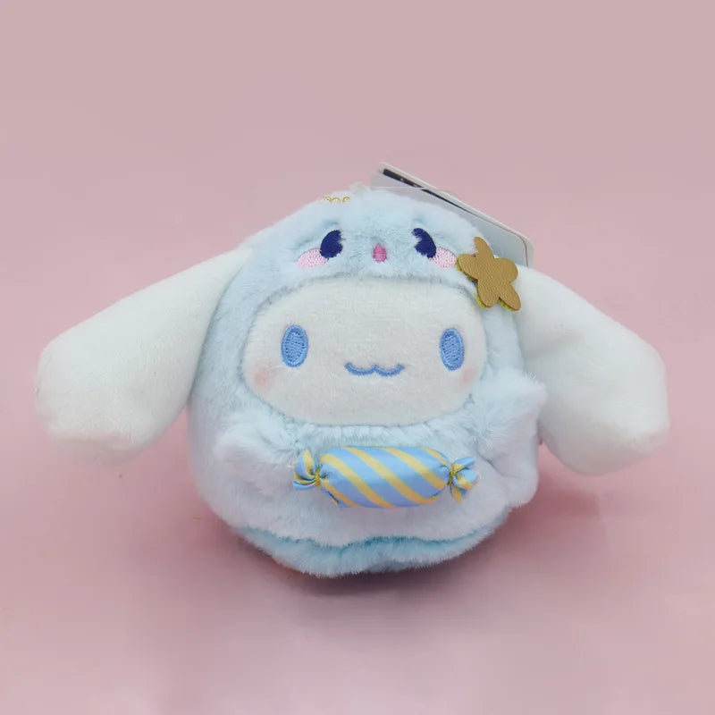 Sanrio Cute Plush Doll Candy Hello Kitty Car Keychain Cinnamoroll Children's School Bag Pendant Anime Peripheral Holiday Gift