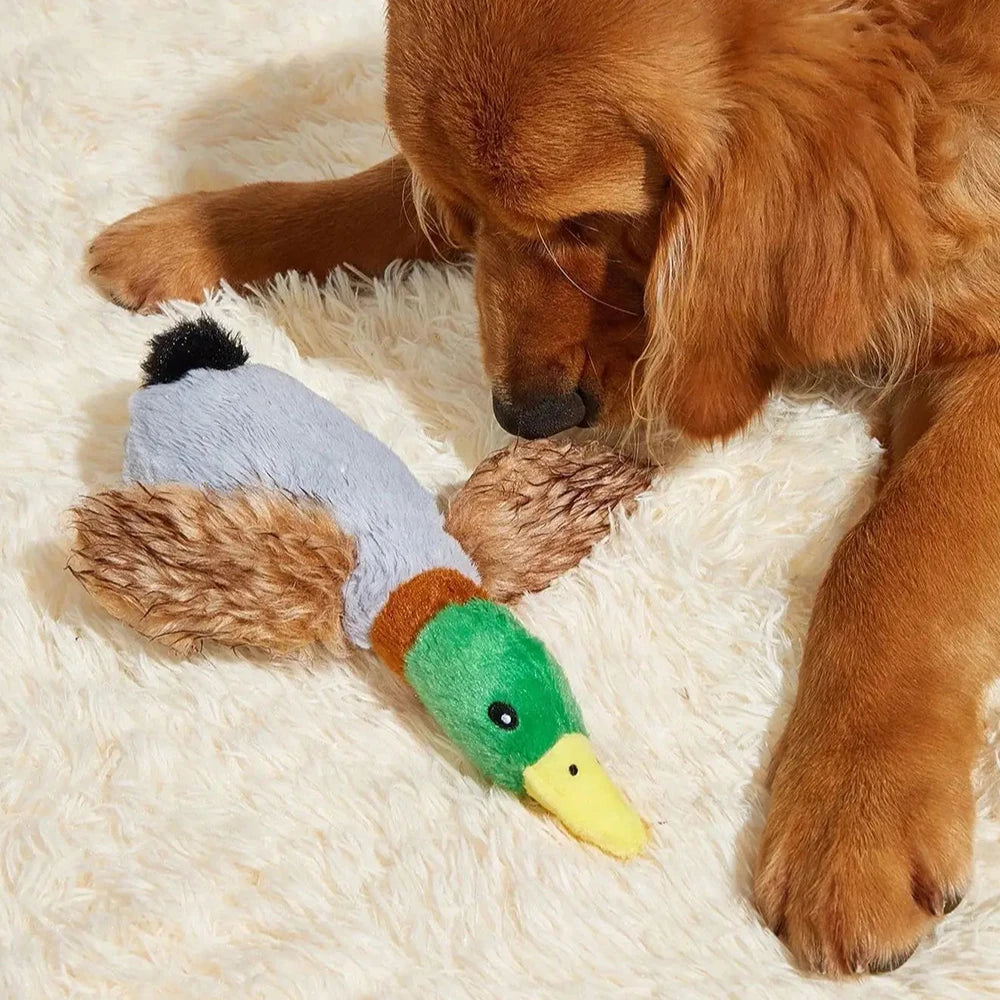 Plush Duck Sound Toy for Teething Dogs - Provides Hours of Fun and Soothing Comfort, Pet Interactive Grinding Teeth Squeaky Toy