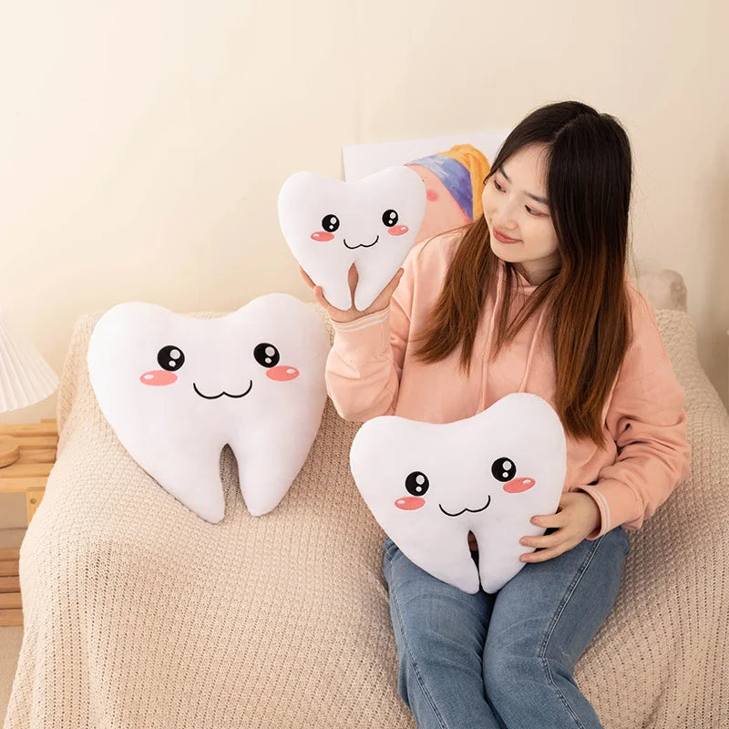 Lovely Cartoon Simulation Tooth Dolls Women Girls Bag Hanging Accessories Toys Soft Stuffed Teeth Kawaii Gift Kids Plush Peluche