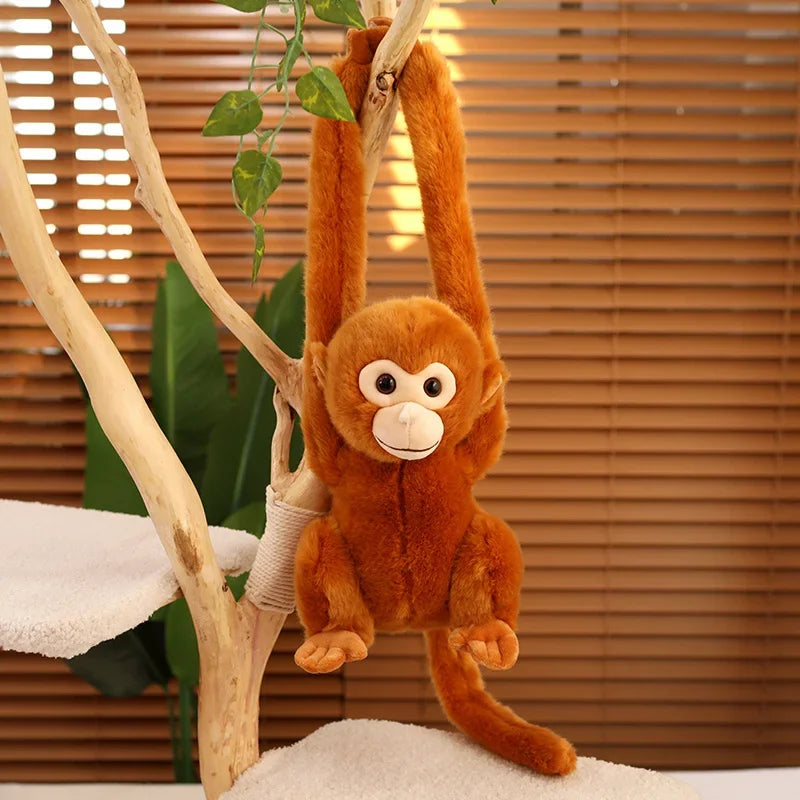 Simulation Cute Monkey Plush Toy Golden Monkey Doll Long Arm Monkey High-end Curtain Bundled Ornaments Stuffed Toys Home Decor