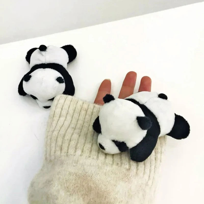 Cute Panda Plush Brooches Soft Cartoon Animal Brooch Pin Stuffed Dolls Charm Bag Pendant Gifts Clothing Accessories