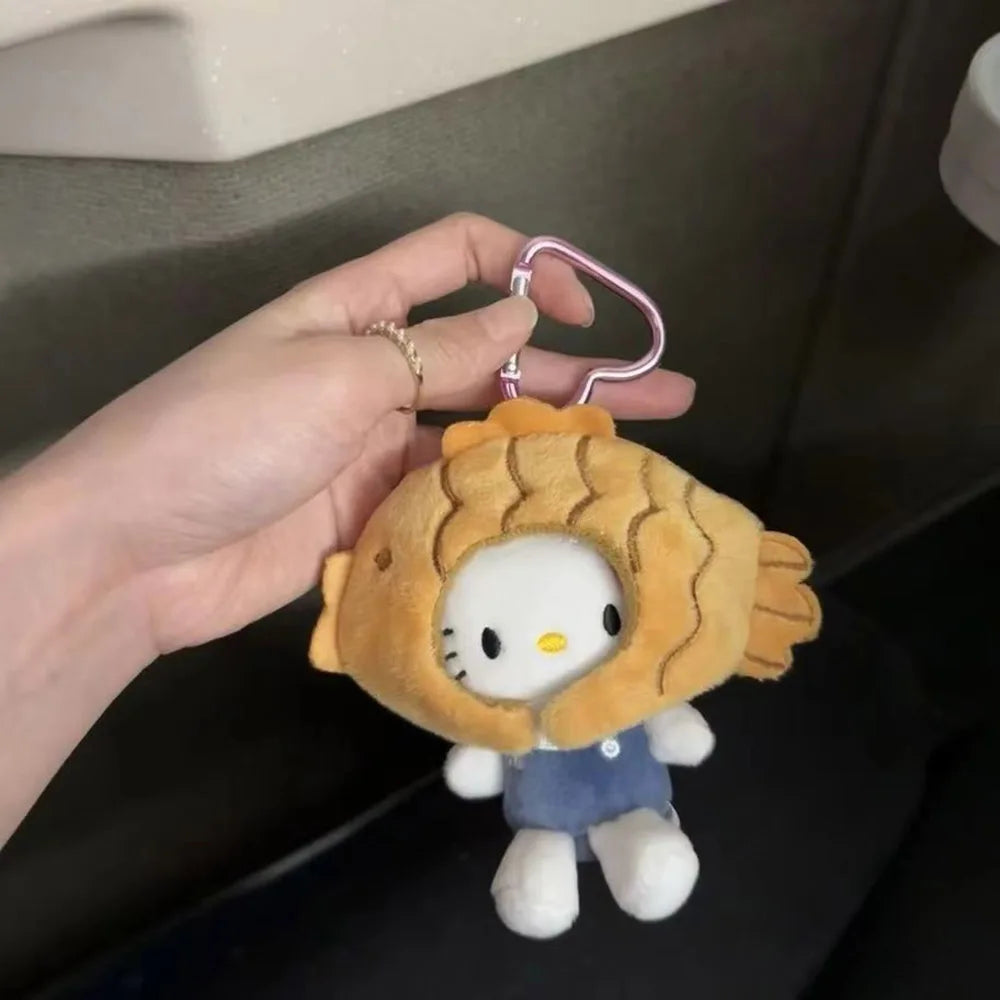 Sanrio Kawaii Hello kitty Doll Keychain Soft Stuffed Toy Pendant Cartoon Bags Accessories Keyrings Widgets Gift For Friends