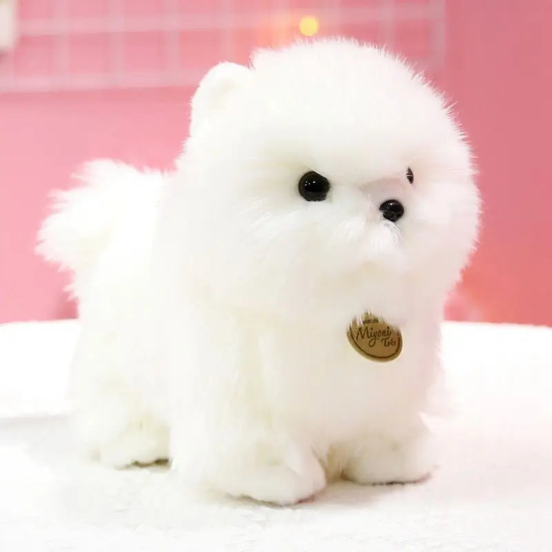 1pc 23cm Lifelike Dog Plush Toy Simulation Stuffed Animal Fluffy Pompom Dog Soft Doll Kids Toys Birthday Christmas Gift