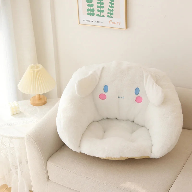 Cute Anime Sanrio My Melody Seat Cushion For Chair Pom Pom Purin Kuromi Back Cushion Comfortable Warm Butt Girly Sitting Cushion