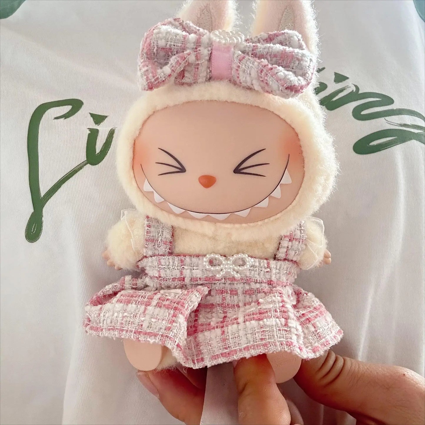 For labubu sitting party Hoodies Dolls Accessories Cute Decoration Little Cloths for labubu outfit