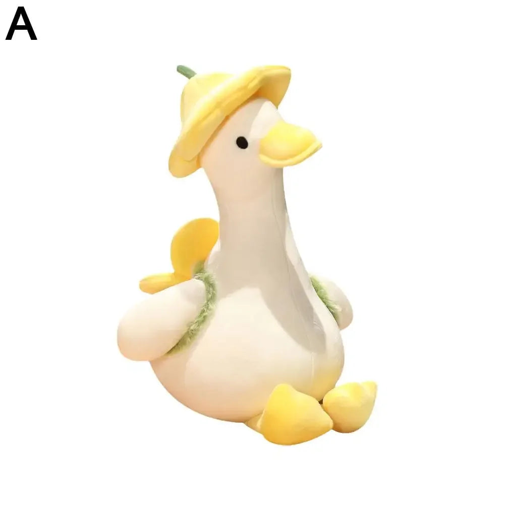 35/40cm Plush Small Yellow Duck Hat Flower Stuffed Backpack Cartoon Dolls Soft Plush Ornament Animal Car Toys Pendant T2i8