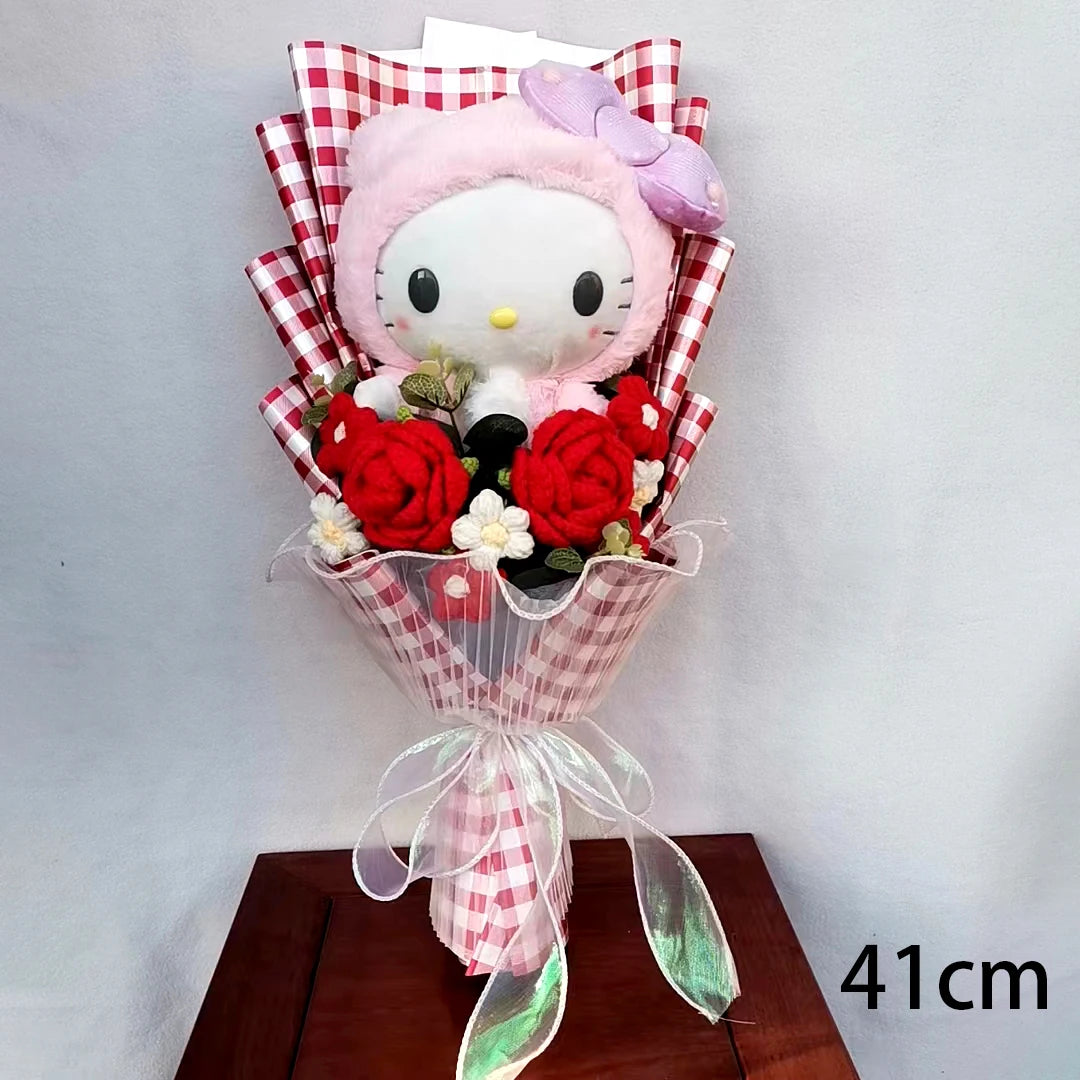 Kuromi My Melody Hello Kitty Graduation Bouquet Sanrioed Anime Plush Doll Toy Valentine's Day Christmas Surprise Holiday Gifts