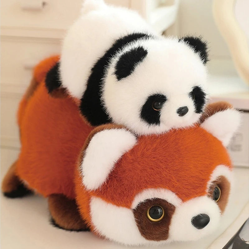 New Flip Panda Plush Toy Kawaii Turn Panda Into Ailurus Fulgens Doll Children Stuffed Reversible Animal Pillow Doll Toy for Kids