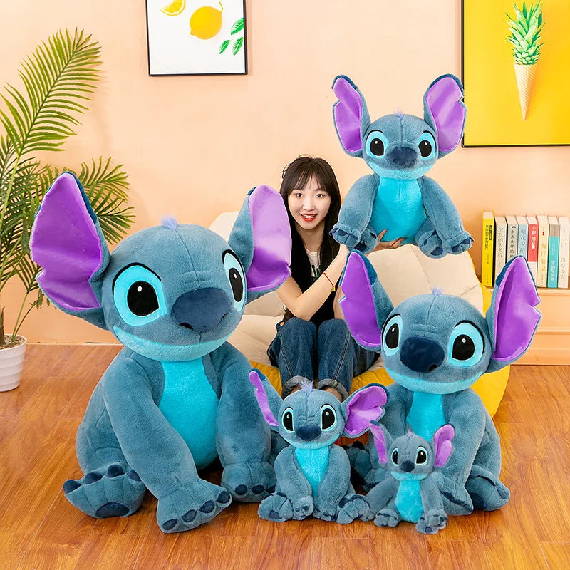 45/60cm Disney Stitch Plush Toy Doll Anime Stitch Sitting Stitch Cartoon Stuffed Doll Children's Comforting Pillow Kids Gifts