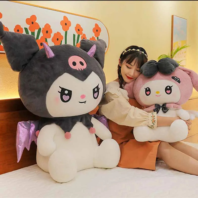 40CM Cute Sanrio Plushie Doll Cartoon Kuromi Stuffed Plush Doll Melody Plush Toys Pillow Room Decoration Children Birthday Gifts