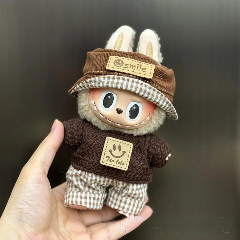 Mini Plush Doll'S Clothes Outfit Accessories For Korea Kpop Exo 15-17cm Labubu Idol V1 V2 Overalls set Clothing Gift