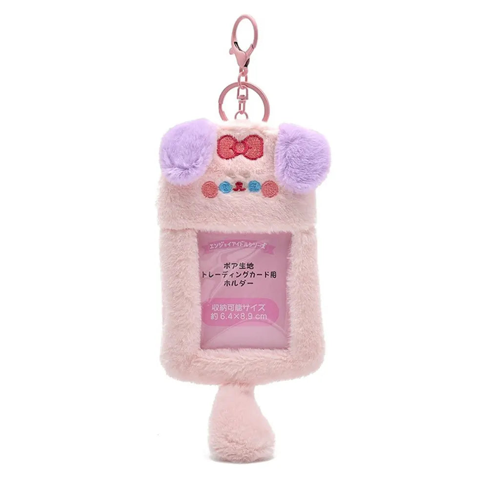 kawaii Sanrio Plush ID Card Set Sanrio Kawaii Hello Kitty Kuromi Idol Photo Keychain Bus Student ID Card Holder Card Cover