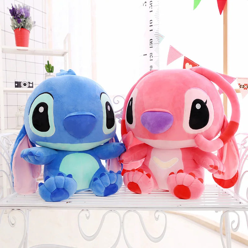 Big Size Hot Disney Plush Blue Pink Stitch Plush Dolls Anime Toys Disney Lilo and Stitch Stich Plush Stuffed Toy Xmas Kid Gifts