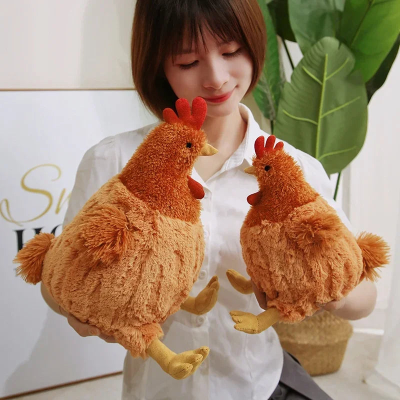 Cartoon Plush Chicken Pillow Stuffed Soft Furry Simulation Chick Animal Kawaii Room Decor Collection Funny Toy Gift for Children