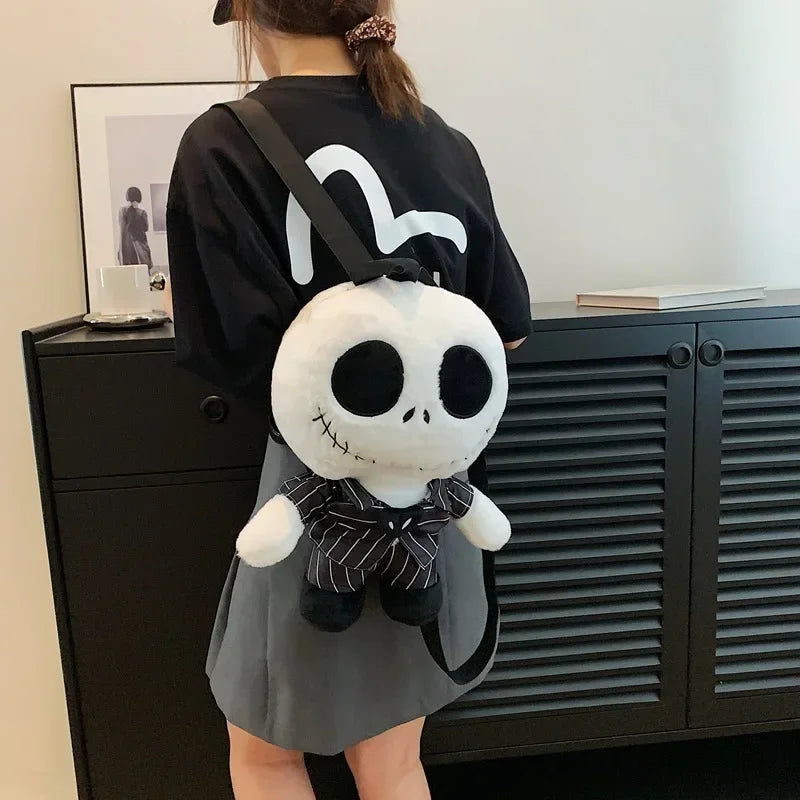 Jack Skellington Plush Children'S Backpack The Nightmare Before Christmas Cartoon Doll Bag Kids Halloween Candy Backpack Gifts