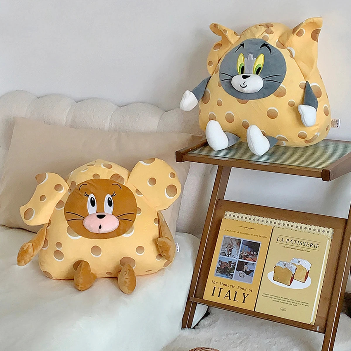 Cheese Tom And Jerry Plush Toy Very Soft Cat and Mouse Cuddly Stuffed Anime Pillow Warm Cushion Blanket Sofa Bed Plushies Gifts