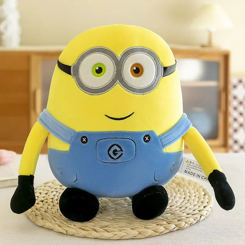 30CM Minion Pillow Movie Peripheral Yellow Plush Bob Plush Stuffed Toy Jeans Soft Doll Pillow Decoration Children's Birthday Gif