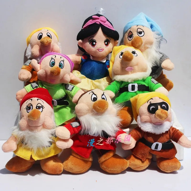 30cm 8pcs Disney Movie Snow White And The Seven Dwarfs Cartoon Plush Toy Kawaii Soft Stuffed Doll Holiday Birthday Presents