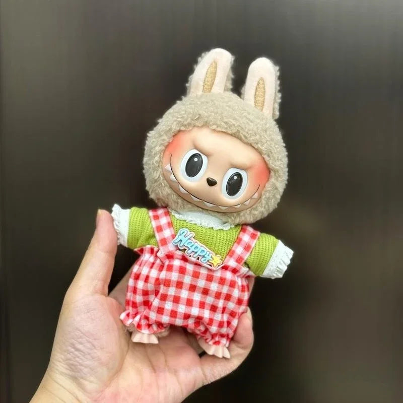 Mini Plush Doll'S Clothes Outfit Accessories For Korea Kpop Exo 15-17cm Labubu Idol V1 V2 Overalls set Clothing Gift