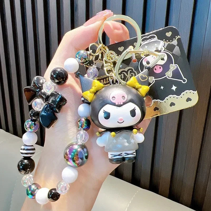 Genuine Sanrio Melody Doll Keychain Cartoon Anime Kuromi Cinnamoroll Plush Camera Trinkets Pendant Girls Funny Cute Gift Toys