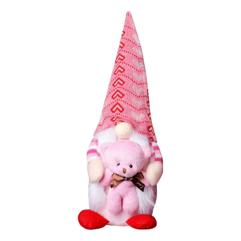 Valentines Day Plush Gnomes Faceless Gnomes Doll Stuffed Pink Gnomes Decorations Romantic Table Decorations Cute Plush Doll For