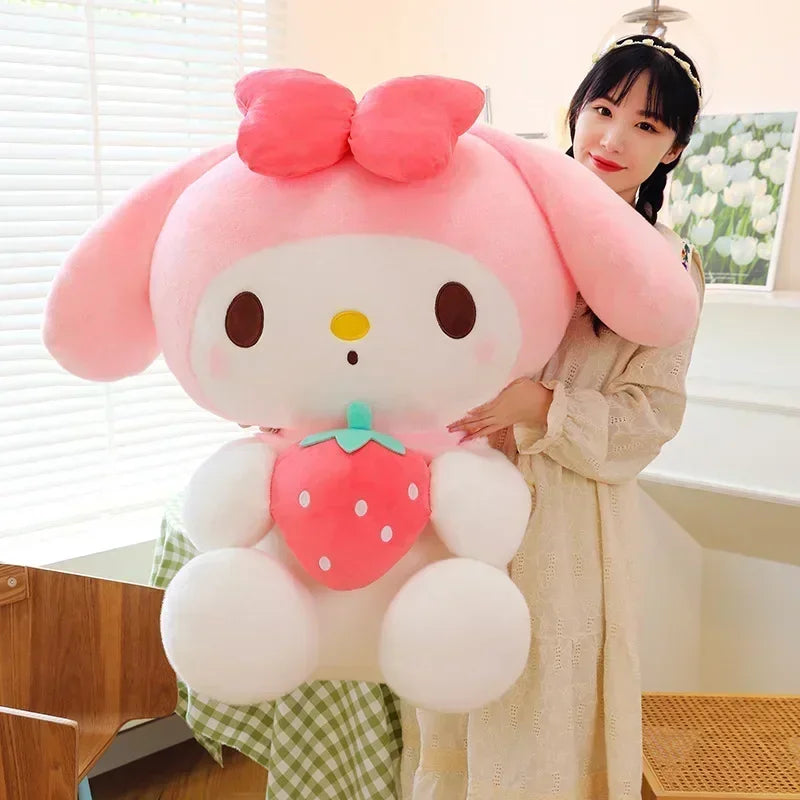 100cm Super Big Size New Sanrio Kuromi Cartoon Strawberry Plush Toy Doll My Melody Stuffed Animal Christmas Gift Plushies