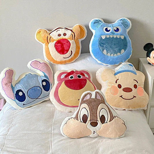 40cm Disney Cute Pooh Bear Stitch Plush Toy Anime Plushies Lotso Tigger Sullivan Throw Pillow Cushion Cuddly Stuffed Cartoon