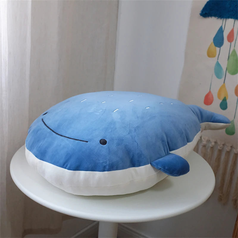 Soft Hug Pillow Whale Plush Toy Stuffed Sea Animals Fat Fish Plushies Sofa Bed Back Cushion Girly Room Decor Gifts