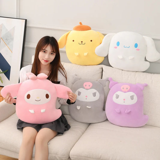 42cm Soft Anime Hug Pillow Kuromi Melody Cinnamoroll Plush Toy Back Cushion Throw Pillow Cute Plushies Home Decor