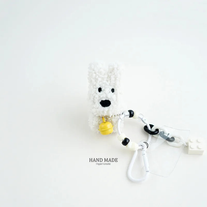 Kawaii Plush Puppy Toy Blocks Keychain Backpack Pendant Cartoon Anti drop chain Cute Car Brick Keyring Kids Women Bag Accessorie