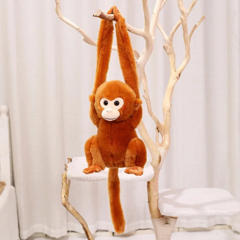 Long Arm Monkey Plush Golden Monkey Plush Toy Soft Stuffed Doll Long-armed Monkey Plushies Baby Sleeping Soothing for Boys