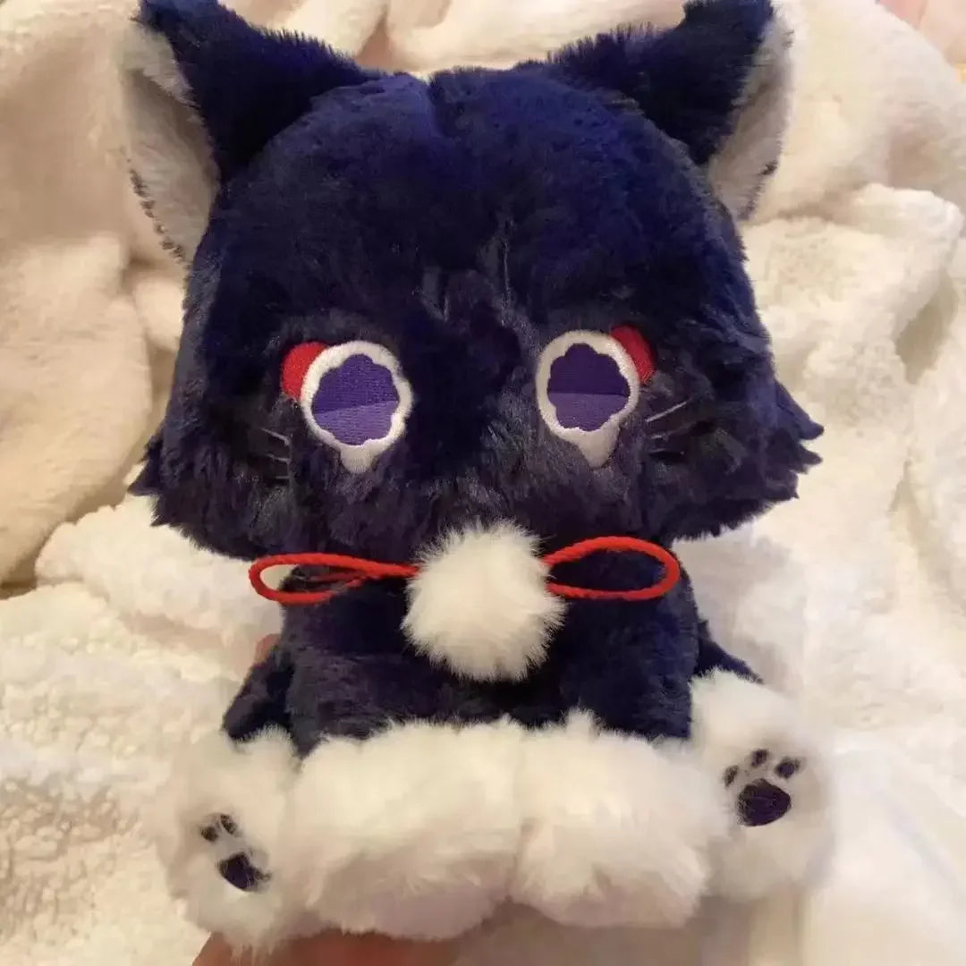 Genshin Impact Plush Toys Balladeer Black Cat Plush Anime Game Scaramouche Doll Toys Soft Stuffed for Christmas Gifts