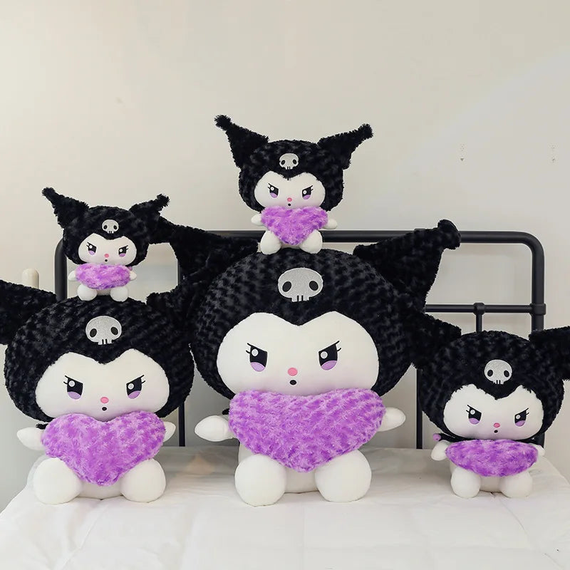 55cm Sanrio Kuromi Plush Toys Soft Filling Plush Doll Girl's Bed Companion Sleeping Room Decoration Doll Gifts for Kids