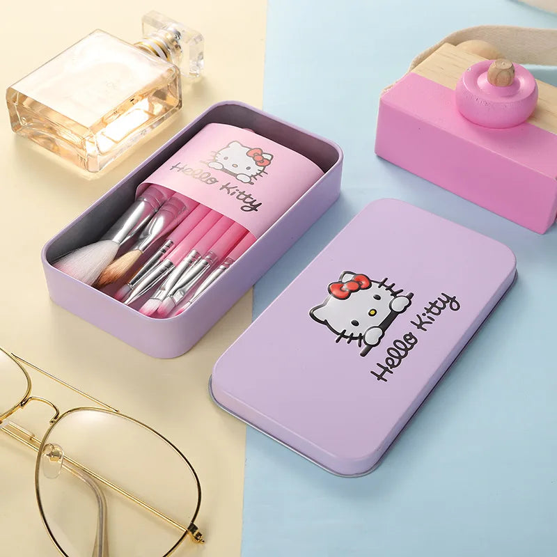 Sanrio Hello Kitty Makeup Brush Set Eyeshadow Foundation Blush Brush Women Cosmetic Beauty Tools Kit Girl Birthday Gift with Box