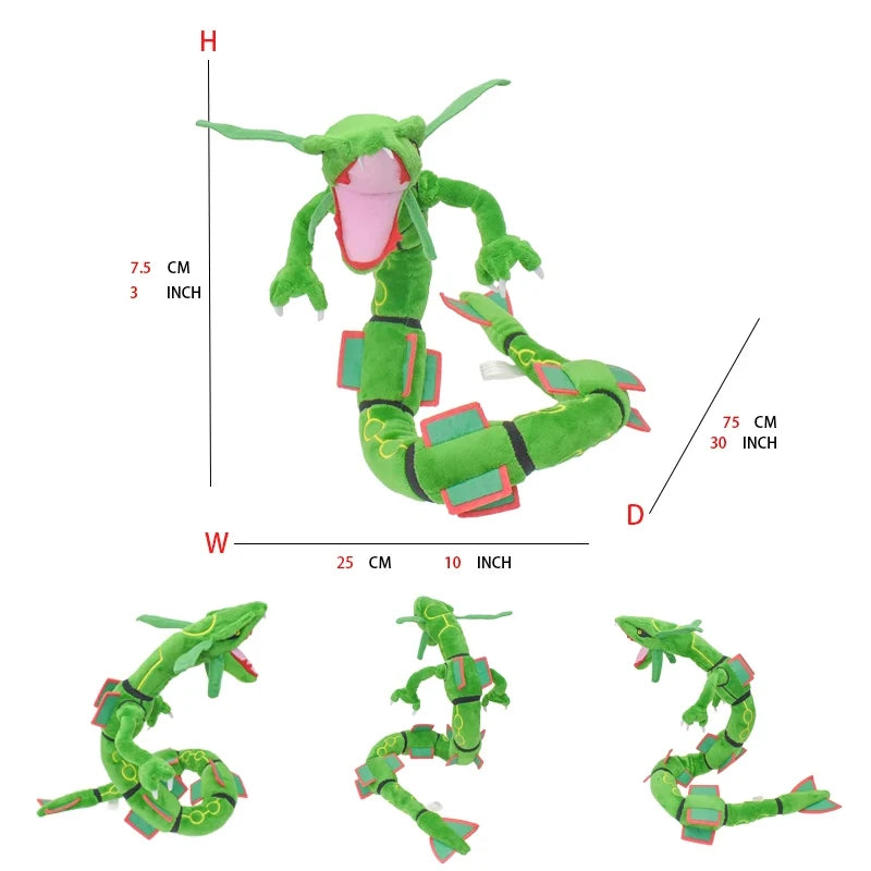 2 Style Pokemon  Shiny Rayquaza Plush Toy Anime All Star Collection Stuff Toys Doll 75CM/29.52INCH