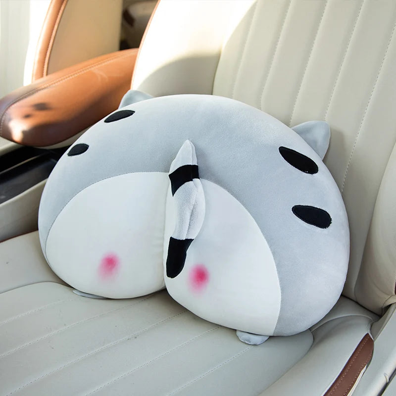 30/42CM Corgi Butt Shaped Plush Pillow Soft Stuffed Cushion Sexy Pink Pig Gray Cat Neck Pillow Car Decoration Toys