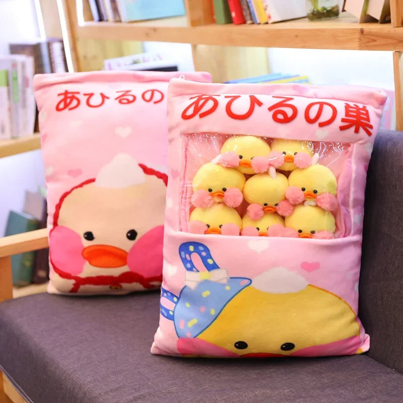 8pcs Kawaii LaLafanfan Cafe Duck Plush Balls Bag Snack Toy Soft Cartoon Animal Duck Stuffed Doll Sofa Pillow Girlfriend Kid Toys