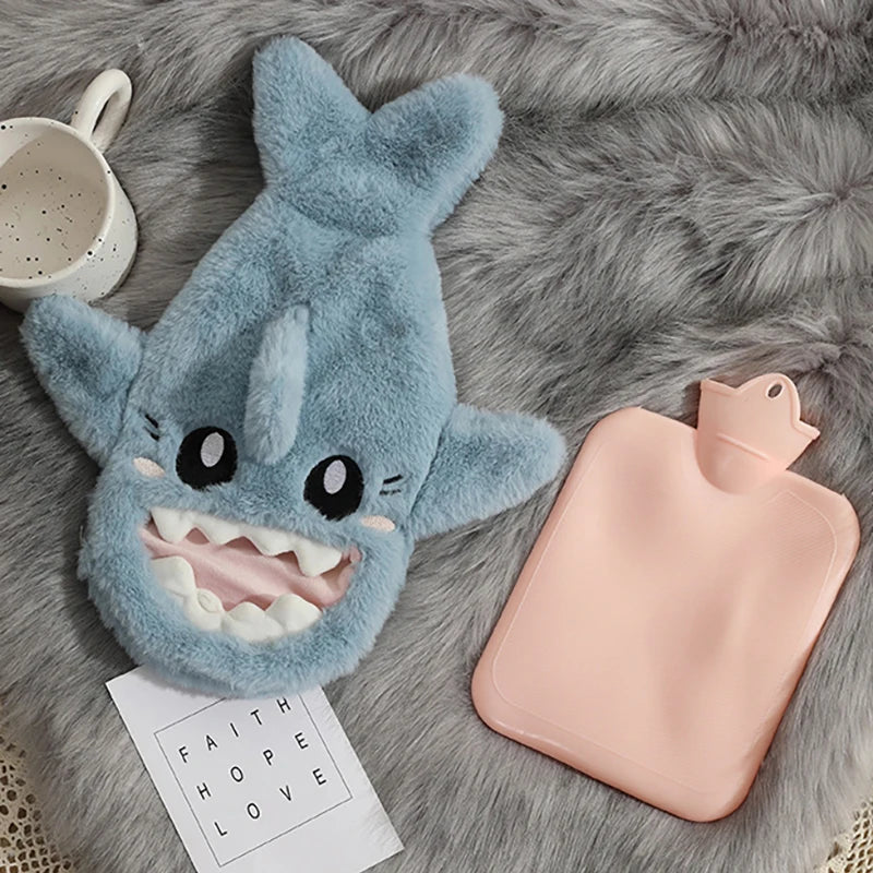 Hark 1000ml Plush Hot Water Bottle Pvc Inner Liner Water Filled Explosion-Proof Warm Water Bag Girls Winter Hand Belly Warmer