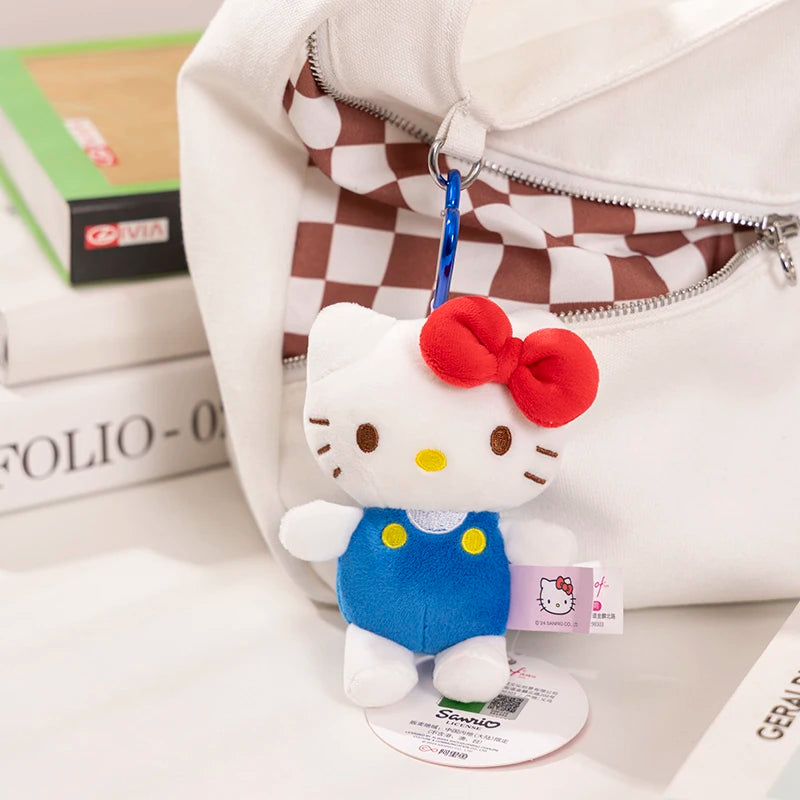 Sanrio Hello Kitty Kuromi Melody Pachacoo Cinnamoroll Stuffed Toys Pendant Cute Plush Toys Keyring Anime Keychain Birthday Gift